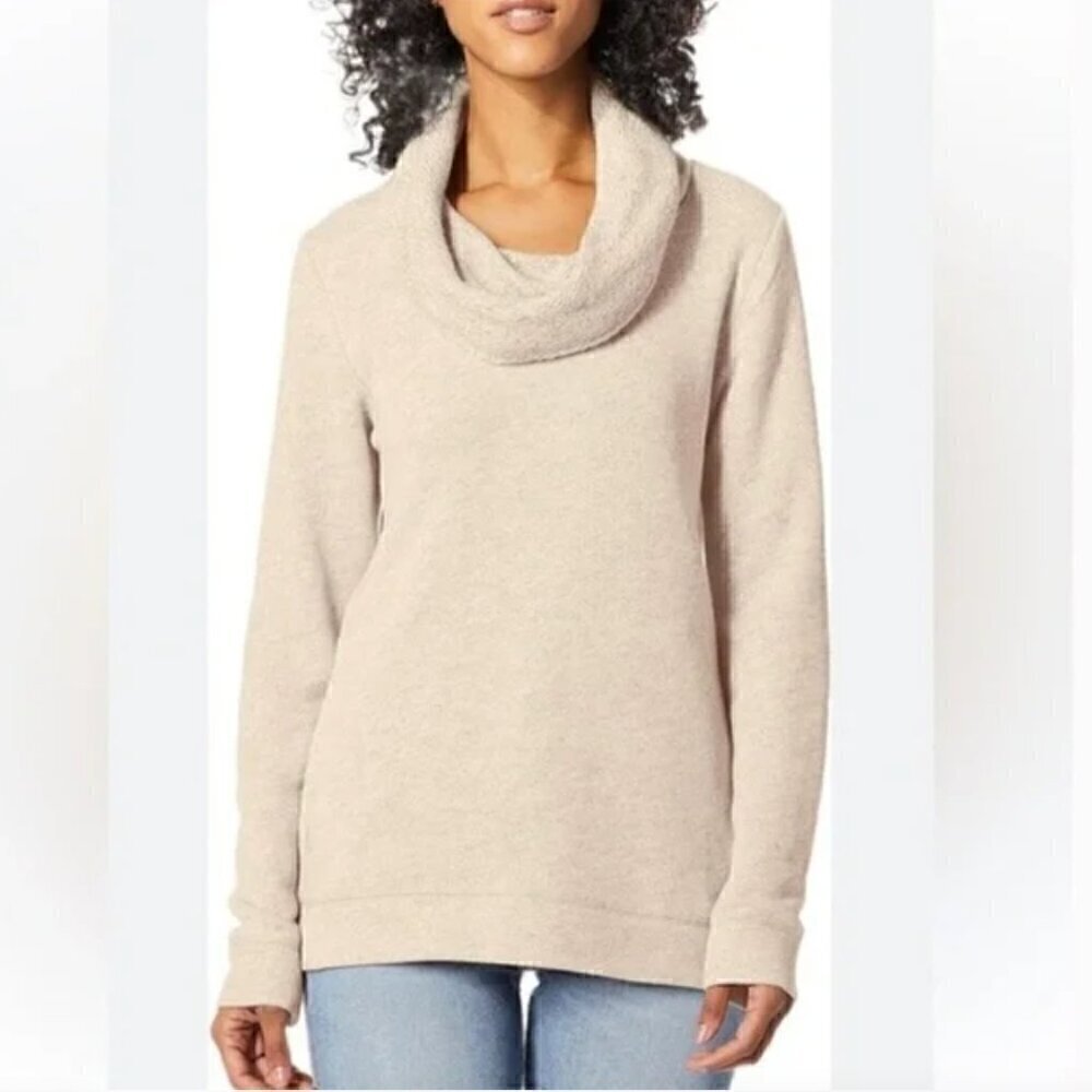 J. Crew Funnelneck Sweatshirt Oatmeal Heather Wool Cotton Blend Small